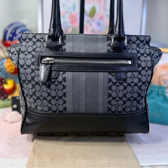 Coach Legacy Signature Stripe Candace Carryall - Picture 2 of 12